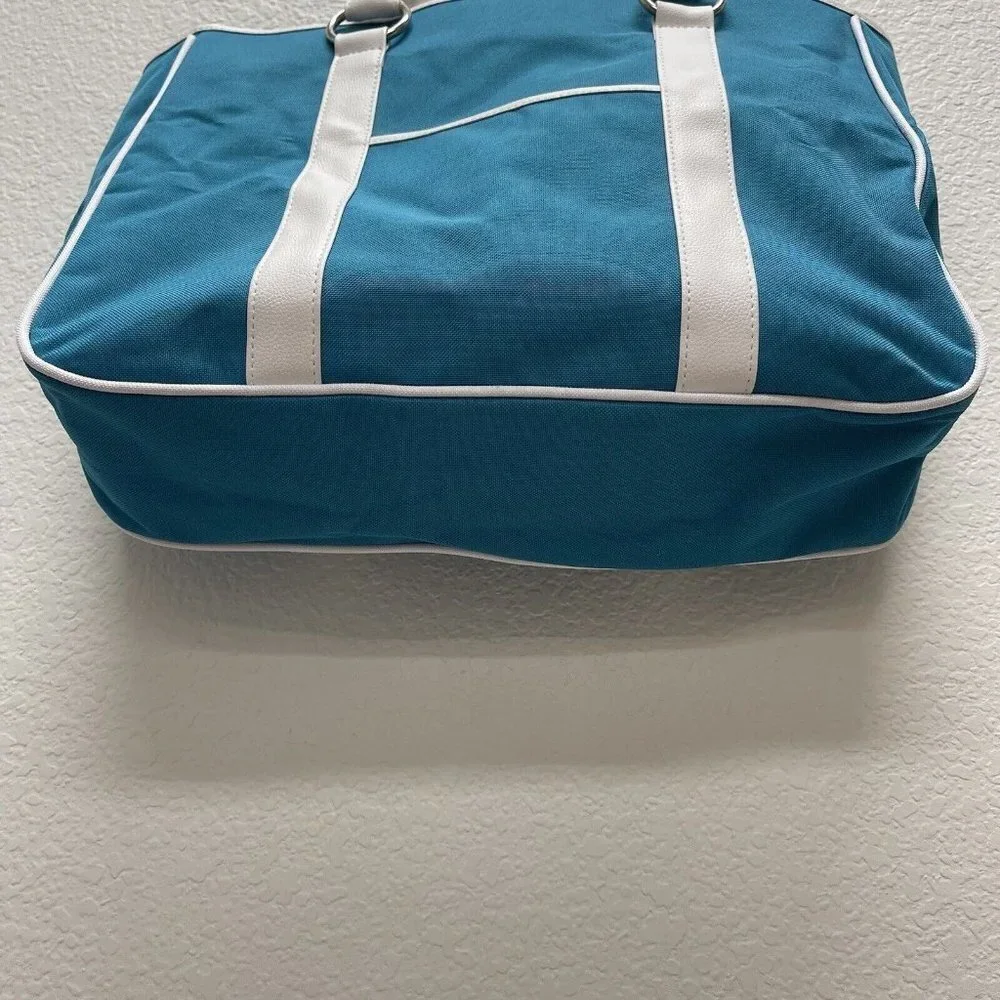 Lancome (Paris) Large Tote Bag Blue  Beach Boho Coastal Grandma Shoulder Purse